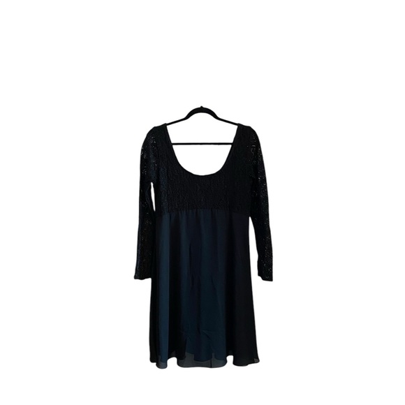 vintage 90s Girl black lace Chiffon sheer overlay babydoll dress Grunge Emo LBD - Picture 2 of 9